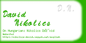 david nikolics business card